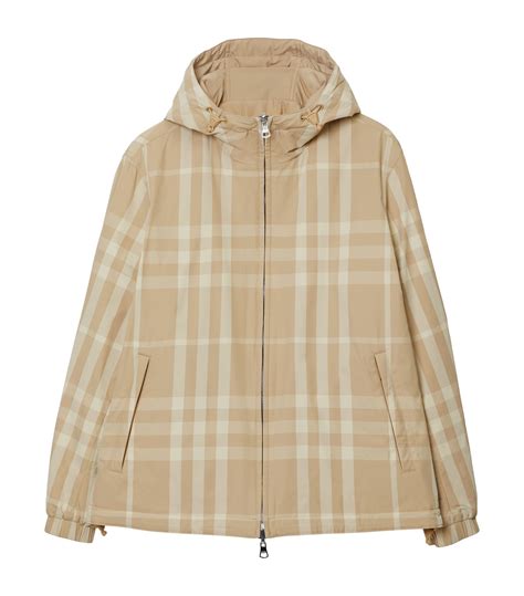 Burberry Reversible Check Logo Hooded Jacket, Size X